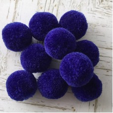 15mm Soft Fibre Yarn Pom-Poms - Saxe Blue