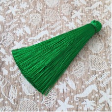70mm Thick Silk Tassels - Emerald Green