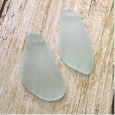16-20mm Sea Glass Freeform Top Drilled Drops - Seafoam