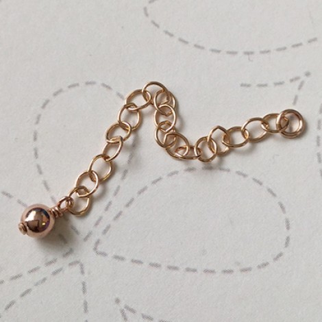 50mm (2") 14K Rose Gold Filled Extension Chain with 4mm Bead