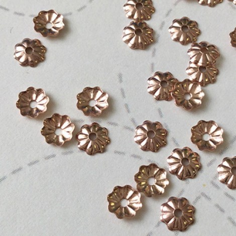4mm 14K Rose Gold Filled Tiny Flower Beadcap with 1mm hole