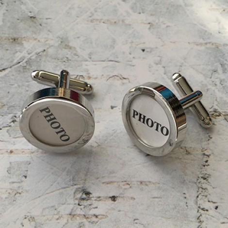 15mm Silver Plated High Quality Photo Frame Cufflinks