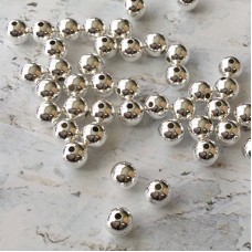 6mm Seamless Sterling Silver Round Beads with-1.4mm hole