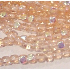 4mm Rosaline AB Czech Cube Beads - Pack of 50