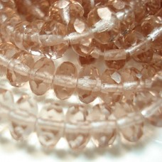 4x6mm Czech Firepolish Rondelles - French Rose - Pack of 20