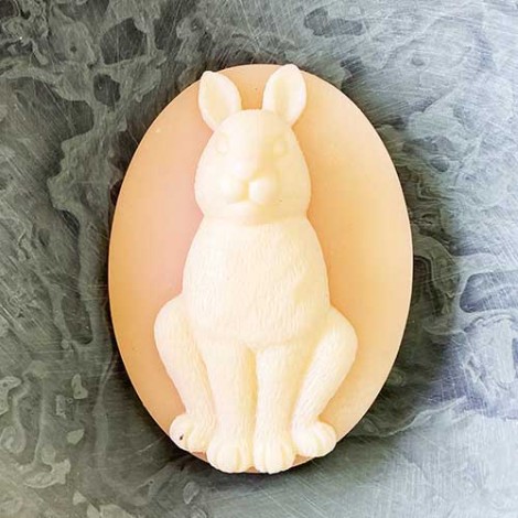 30x40mm Resin Rabbit Oval Cabochons - Peach +Cream - Each 30x40mm Resin Rabbit Oval Cabochons - Peach +Cream - Each