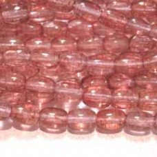 6x4mm Transp Topaz/Pink Luster Czech Rice Beads - Pack of 20