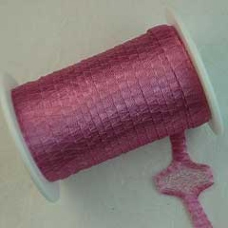 6mm WireLace Metallic Tubular Ribbon - Pink - Per metre