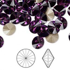 8mm 1122 Swarovski Rivoli Crystals - Amethyst - Pack of 2