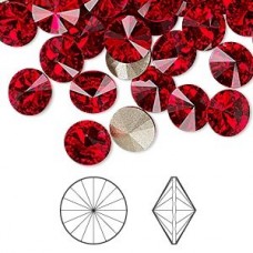 8mm 1122 Swarovski Rivoli Crystals - Siam Light - Pack of 2