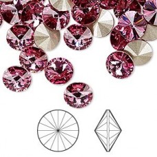 8mm 1122 Crystal Passions Rivoli Crystals - Rose - Pack of 2