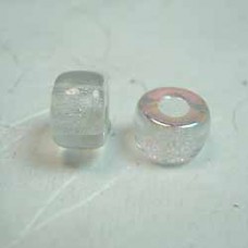 6mm Czech Pony Beads - Crystal - Pack of 20