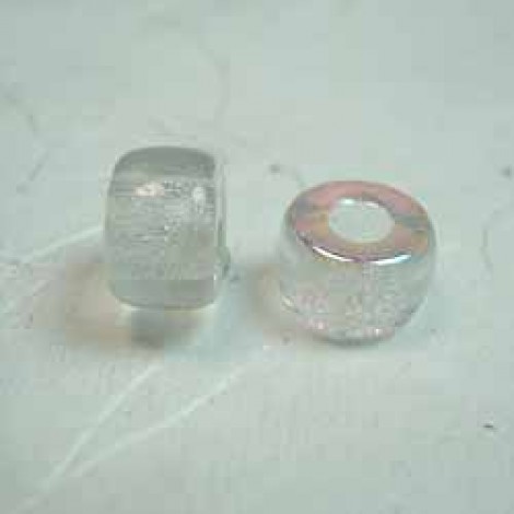 6mm Czech Pony Beads - Crystal - Pack of 20