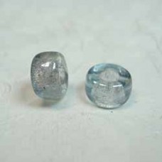 6mm Czech Pony Beads - Transparent Blue Lustre - Pack of 20