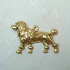19x12mm Poodle Raw Brass Charm - Pack of 2