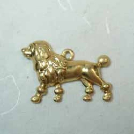 19x12mm Poodle Raw Brass Charm - Pack of 2