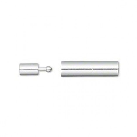 3mm ID Silver Plated Pull-Apart Pop Tube Clasps - Each
