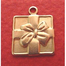 10mm Small Gift Raw Brass Charm - Pack of 5
