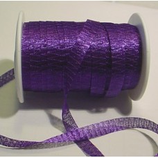 6mm WireLace Metallic Tubular Ribbon - Purple - Per metre