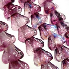 4x6mm Czech Baby Bell Flowers - Coated Violet AB