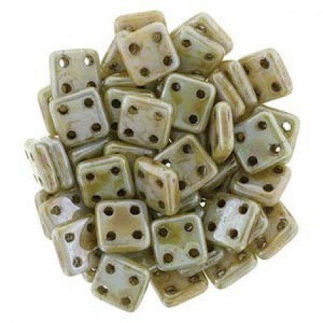 6mm CzechMates QuadraTiles - Op Ultra Luster Green - 10gm