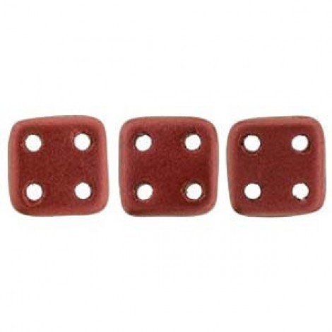 6mm CzechMates QuadraTiles - Matte Met Lava - 10gm