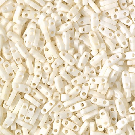 5x1.2mm Miyuki Quarter Tila Beads - Matte Opaque Cream - 10gm