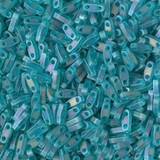 5x1.2mm Miyuki Quarter Tila Beads - Matte Transparent Teal AB - 7.2gm