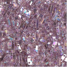 5x1.2mm Miyuki Quarter Tila Beads - Transparent Smoky Amethyst AB - 7.2gm