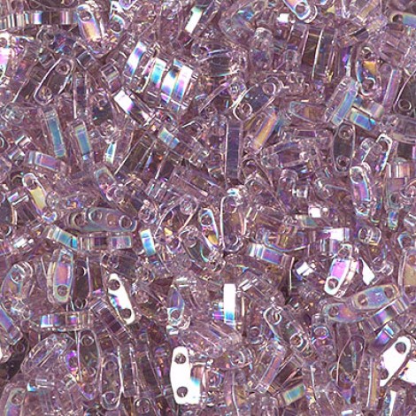 5x1.2mm Miyuki Quarter Tila Beads - Transparent Smoky Amethyst AB - 7.2gm 5x1.2mm Miyuki Quarter Tila Beads - Transparent Smoky Amethyst AB - 7.2gm