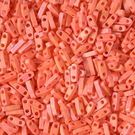 5x1.2mm Miyuki Quarter Tila Beads - Matte Opaque Orange AB - 7.2gm 5x1.2mm Miyuki Quarter Tila Beads - Matte Opaque Orange AB - 7.2gm