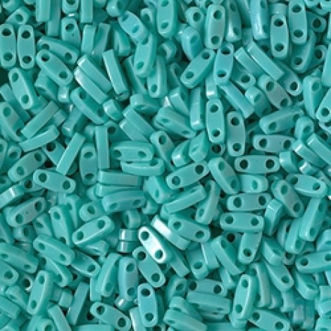 5x1.2mm Miyuki Quarter Tila Beads - Opaque Turquoise Green - 7.2gm