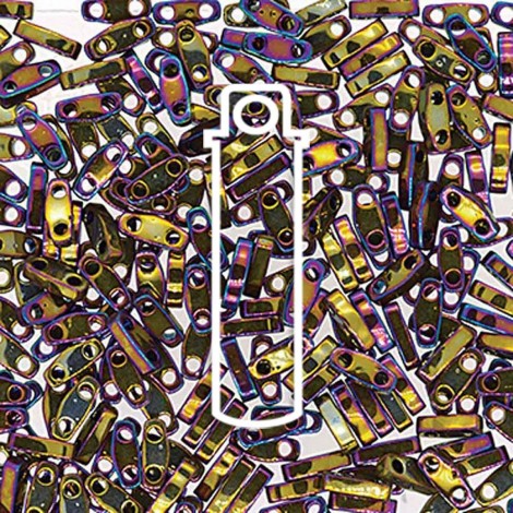 5x1.2mm Miyuki Quarter Tila Beads - Purple Gold Iris - 7.2gm