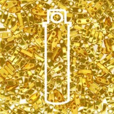 5x1.2mm Miyuki Quarter Tila Beads - Bright 24K Gold Plated - 7.2gm