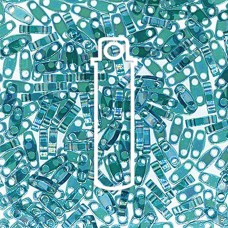 5x1.2mm Miyuki Quarter Tila Beads - Transparent Teal AB - 7.2gm