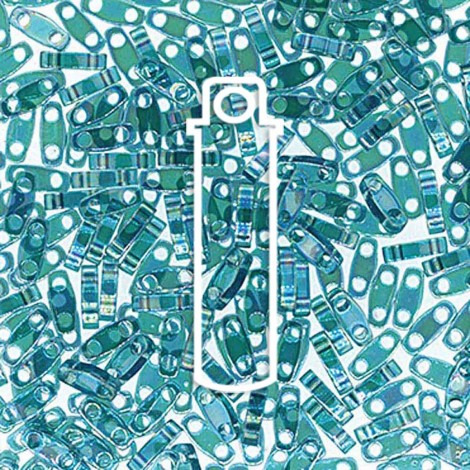 5x1.2mm Miyuki Quarter Tila Beads - Transparent Teal AB - 7.2gm 5x1.2mm Miyuki Quarter Tila Beads - Transparent Teal AB - 7.2gm