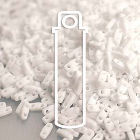 5x1.2mm Miyuki Quarter Tila Beads - Matte Opaque White - 7.2gm