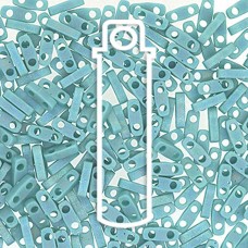 5x1.2mm Miyuki Quarter Tila Beads - Matte Opaque Turquoise AB - 7.2gm