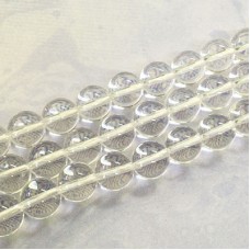 10mm Natural Designer Quality Crystal Quartz Round Gemstone Beads - Strand