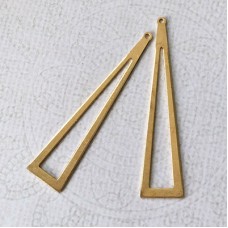 50x11mm 20ga Raw Brass Triangle Link Pendant Connector Drops