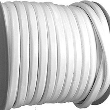 10x7mm Regaliz Licorice Leather - Matte White - Per 25cm