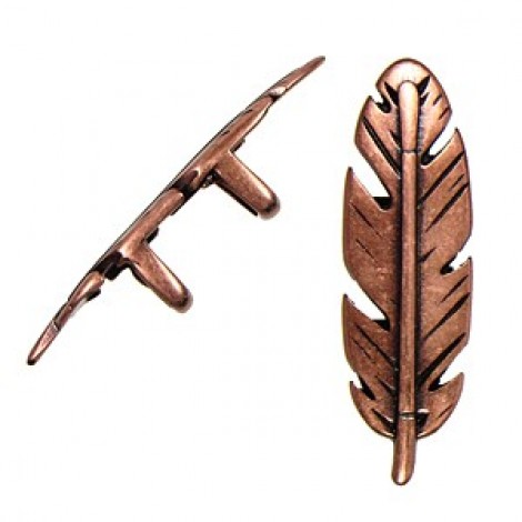 10mm Regaliz Leather Ant Copper Feather Spacers
