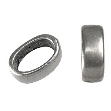 10x6mm Regaliz Leather Ant Silver Slice Ring Spacer