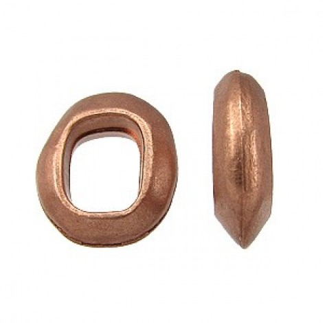 10x6mm Regaliz Leather Oval Ring Spacer - Ant Copper