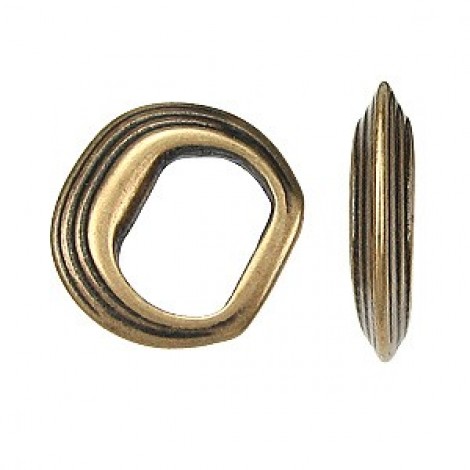 10mm Regaliz Leather Ant Brass Stacked Rings Spacer
