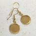 35mm length 304 Gold Stainless Steel Earrings w-12mm ID Setting