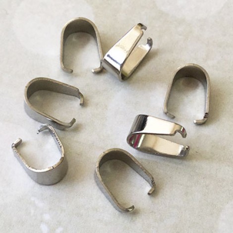 9x7.5x4mm 304 Stainless Steel Pinch Bails - Pack of 10