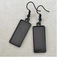 Black Plated Earrings to fit 10x25mm Rectangle Cabochon
