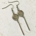 8mm ID 304 Stainless Steel Earring Bezel Settings with Round Connector + 25mm drop - Per Pair