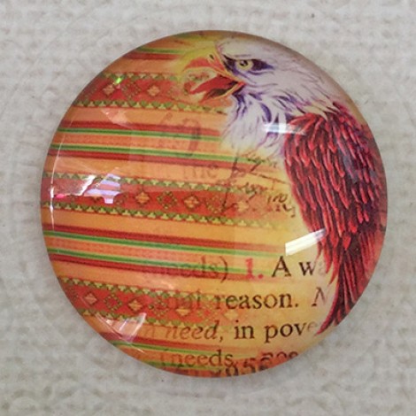 30mm Art Glass Backed Cabochons - Dreamcatcher Design 3 - each